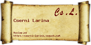Cserni Larina névjegykártya